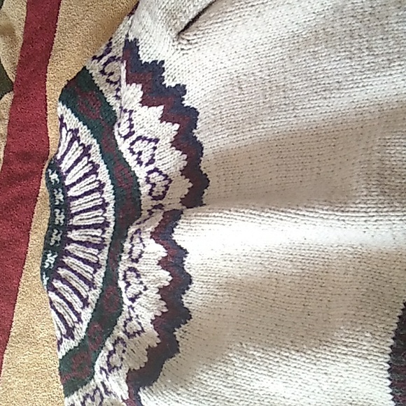 🐑 100% Wool Knit Cardigan Sweater OOAK EUC  Sz L-XL Norwegian Design - Picture 3 of 16